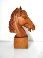 Beeld, Tête de cheval - 28 cm - Hout