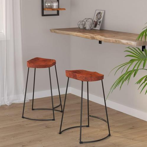vidaXL Barkrukken 2 st Gavin 45x40x63 cm massief mangohout, Huis en Inrichting, Barkrukken, Nieuw, Verzenden