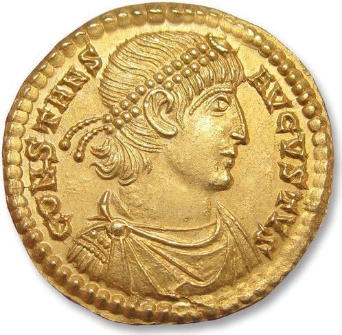 Empire romain. Constans as Augustus. Solidus Treveri (Trier), Postzegels en Munten, Munten | Europa | Niet-Euromunten