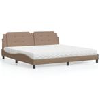 vidaXL Bed met matras kunstleer cappuccinokleurig 200x200 cm, Verzenden, Nieuw