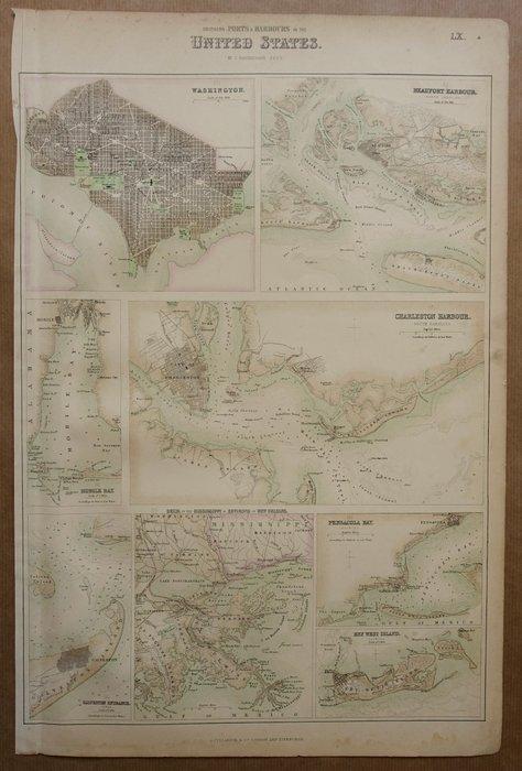 États-Unis - Washington, Beaufort Harbour, Mobile Bay,, Boeken, Atlassen en Landkaarten
