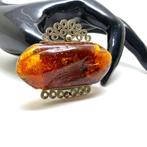 Grote vintage broche met natuurlijk Baltisch amber 19,7 g -, Verzamelen, Nieuw