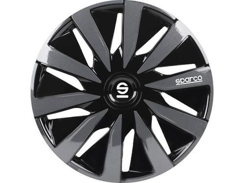 Veiling - Sparco Wieldoppen Lazio - 14 inch - Zwart/Grijs, Auto diversen, Wieldoppen