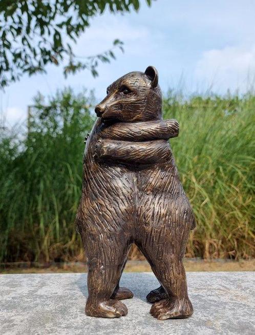 Beeldje - Knuffelende beren - Brons, Antiek en Kunst, Curiosa en Brocante