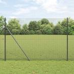 vidaXL Hek met Palen Grijs 1.6 x 10 m Staal, Verzenden, Nieuw