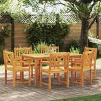 vidaXL Tuin Eettafel Set 7 pcs Bruin Massief Acacia Hout, Tuin en Terras, Verzenden, Nieuw