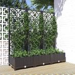 vidaXL Plantenbak met trellis zwart 120x40x121,5 cm PP, Verzenden, Nieuw