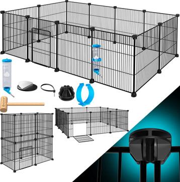 KESSER® Konijnenren - Konijnenhok - 36x144x72 cm - Zwart beschikbaar voor biedingen