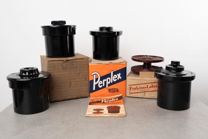 Perplex/Labora/Correx/Komple/Perkino developing tanks, Verzamelen, Foto-apparatuur en Filmapparatuur