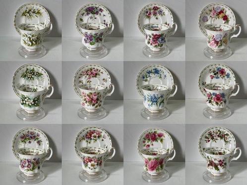 Royal Albert - Tasse et soucoupe (24) - Flower of the Month, Antiek en Kunst, Antiek | Meubels | Tafels