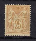 Frankrijk 1879 - Waardering 600€, Salie 25cts bister op geel, Gestempeld