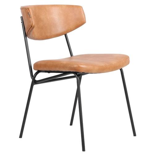 Stoel | Kunstleer/Metaal | Cognac | Zwart Frame | Indoor |, Zakelijke goederen, Horeca | Keukenapparatuur, Nieuw in verpakking