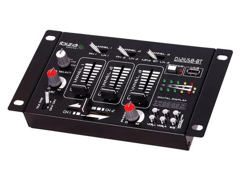 Ibiza Sound DJ21USB-BT 4 Kanaals DJ Mixer Met Bluetooth En, Muziek en Instrumenten, Microfoons