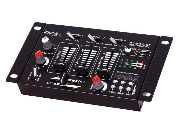 Ibiza Sound DJ21USB-BT 4 Kanaals DJ Mixer Met Bluetooth En, Muziek en Instrumenten, Microfoons