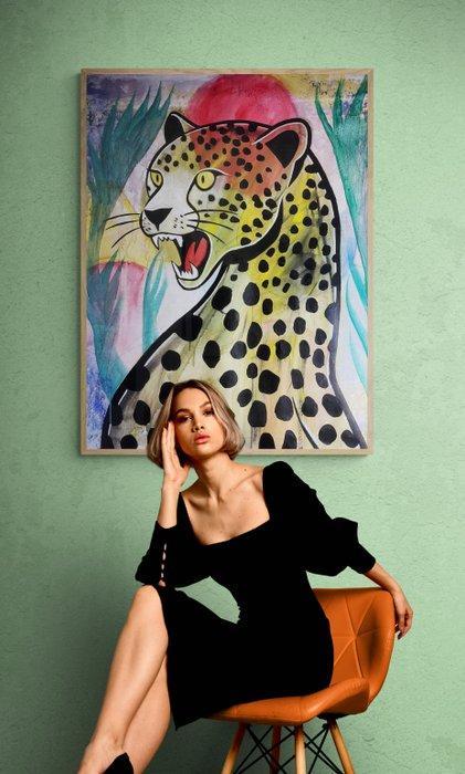 J. DELGALLO - Leopardo. XL. ( NO Reserve ), Antiek en Kunst, Kunst | Schilderijen | Modern