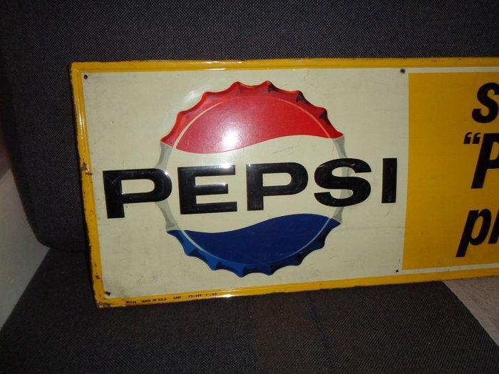 PEPSI blikbord - Reclamebord - pepsi blikkenbord - Bah, Antiquités & Art, Antiquités | Assiettes décoratives & Carrelages