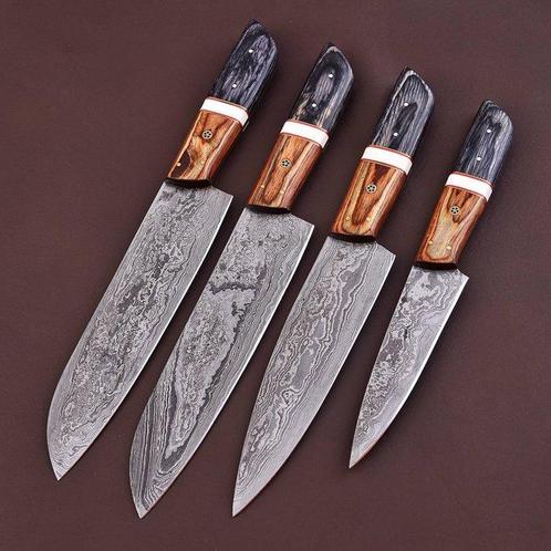 Couteau de cuisine - Chefs knife - Bois de Pakka et acier, Antiquités & Art, Antiquités | Ustensiles de cuisine