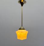 Plafonnier - Laiton, Verre - Plafonnier en laiton avec un