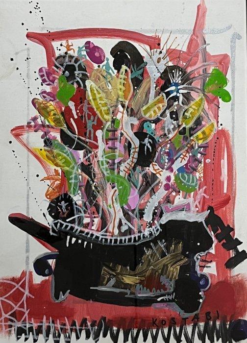 Paul Kostabi (1962) - Flowers Awake, Antiek en Kunst, Kunst | Schilderijen | Modern
