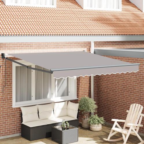 vidaXL Automatische Uittrekbare Markies Lichtgrijs 350x250, Tuin en Terras, Zonneschermen, Nieuw, Verzenden