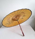 Vintage Chinese Rice-Paper Parasol with Hand-Painted Plum