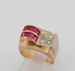 Zonder minimumprijs - Ring - 18 karaat Geel goud Robijn -, Handtassen en Accessoires, Ringen, Nieuw