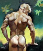 Domingo Alvarez Gomez (1942) - Desnudo masculino, Antiek en Kunst, Kunst | Schilderijen | Klassiek