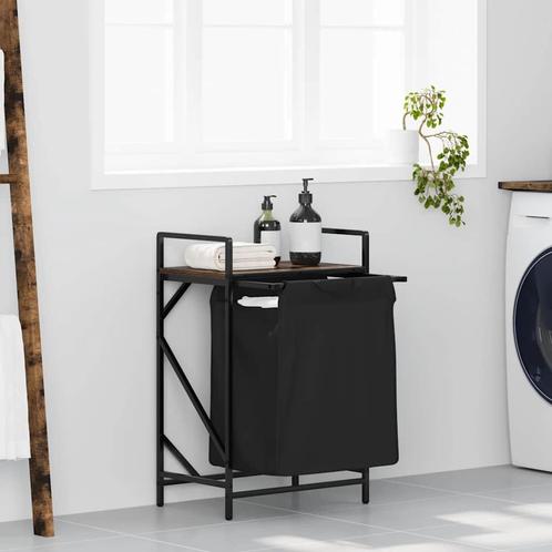 vidaXL Wasmand 1 vak met plank gerookt eikenkleurig, Huis en Inrichting, Woonaccessoires | Overige, Nieuw, Verzenden