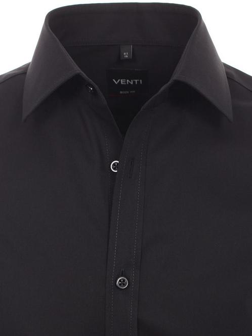 Venti Overhemd Zwart Body Fit Kent Kraag 001420-800, Kleding | Heren, T-shirts, Verzenden