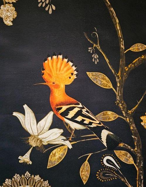 Exclusieve Art Deco-stof met hop en vogels - 300x280cm -, Antiek en Kunst, Antiek | Tapijten, Tafelkleden en Textiel