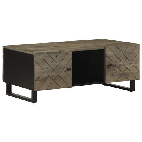 vidaXL Salontafel 100x54x40 cm massief mangohout zwart, Huis en Inrichting, Tafels | Salontafels, Nieuw, Verzenden