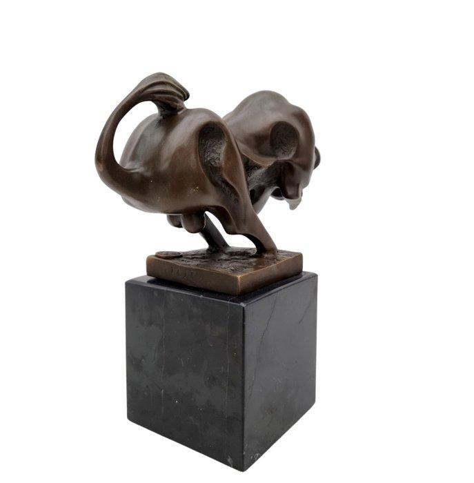 Beeldje - Brons, Marmer, Antiek en Kunst, Kunst | Designobjecten