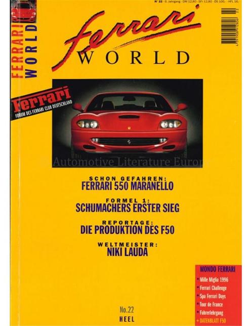 1996 FERRARI WORLD MAGAZINE 22 DUITS, Livres, Autos | Brochures & Magazines, Enlèvement ou Envoi