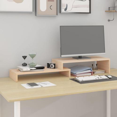 vidaXL Monitorstandaard (52-101)x22x14 cm massief grenenhout, Computers en Software, Overige Computers en Software, Nieuw, Verzenden