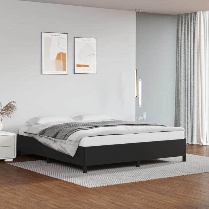 vidaXL Bedframe kunstleer zwart 180x200 cm, Huis en Inrichting, Slaapkamer | Bedden, Nieuw, Verzenden