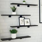 vidaXL Boekenplank Rekken - 4 Pack in Zwart Eiken, 60x10x1,5, Verzenden, Nieuw