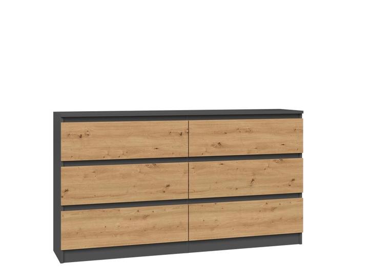 Ladekast  antraciet eiken 6 lades 140 cm Antraciet Eiken, Maison & Meubles, Armoires | Commodes, Envoi