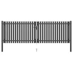 vidaXL Tuinhekpoort staal 400x100 cm antraciet, Tuin en Terras, Verzenden, Nieuw