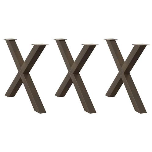 vidaXL Eettafelpoten 3 st X-vormig 90x(72-73) cm staal, Huis en Inrichting, Tafelonderdelen, Nieuw, Verzenden