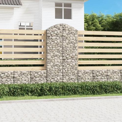 vidaXL Schanskorf gewelfd 100x30x200/220 cm gegalvaniseerd, Tuin en Terras, Bloempotten, Nieuw, Verzenden