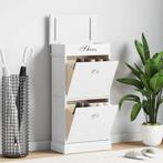 vidaXL Schoenenkast 50x28x98 cm paulowniahout wit, Huis en Inrichting, Kasten | Schoenenkasten, Verzenden, Nieuw