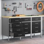 vidaXL Werk Cabinet met lade 3 pcs Zwart en Grijs 150 x 55 x, Verzenden, Nieuw