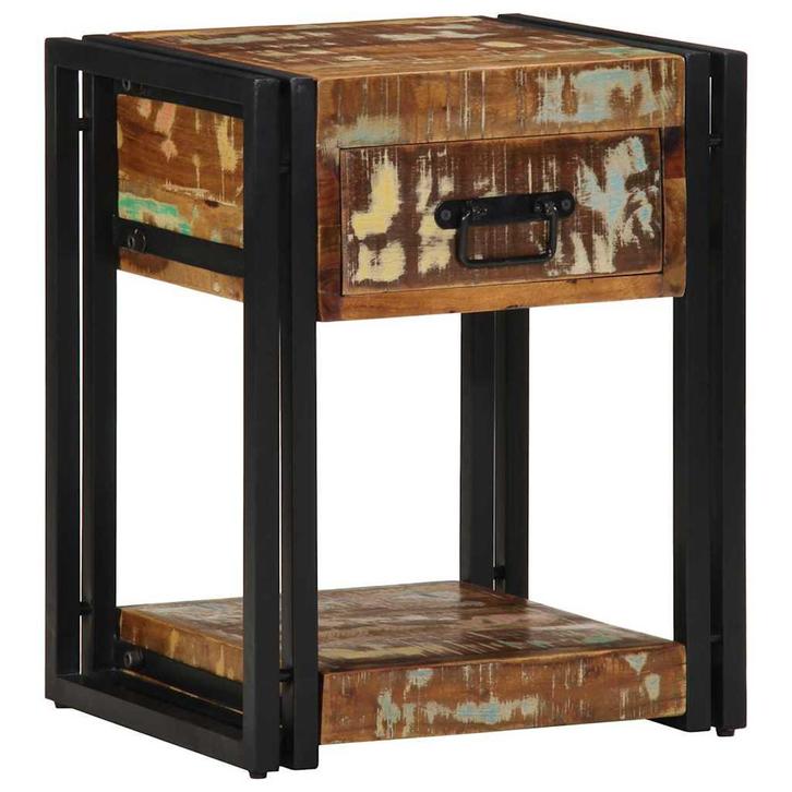 vidaXL Nachtkastje Multikleur 40 x 35 x 50 cm massief, Huis en Inrichting, Slaapkamer | Nachtkastjes, Nieuw, Verzenden