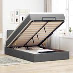 vidaXL Bed met matras 120x200 cm stof donkergrijs, Huis en Inrichting, Slaapkamer | Bedden, Verzenden, Nieuw