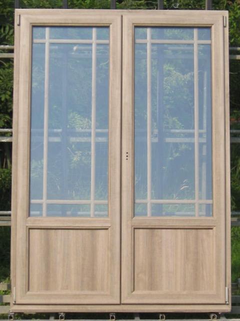 pvc terrasraam , raam , chassis 145 x 201 grijze ceder, Doe-het-zelf en Bouw, Raamkozijnen en Schuifdeuren, Inclusief glas, Nieuw