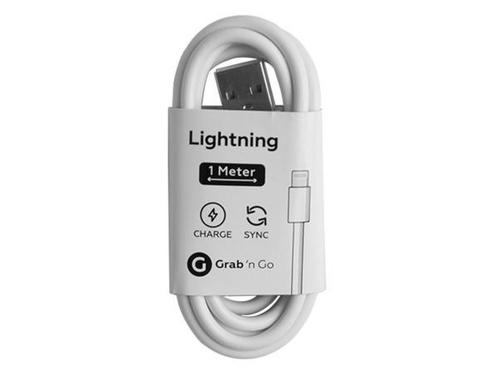 Veiling - 5x Grab n Go Lightning oplaadkabel 1m wit, Telecommunicatie, Mobiele telefoons | Telefoon-opladers, Nieuw