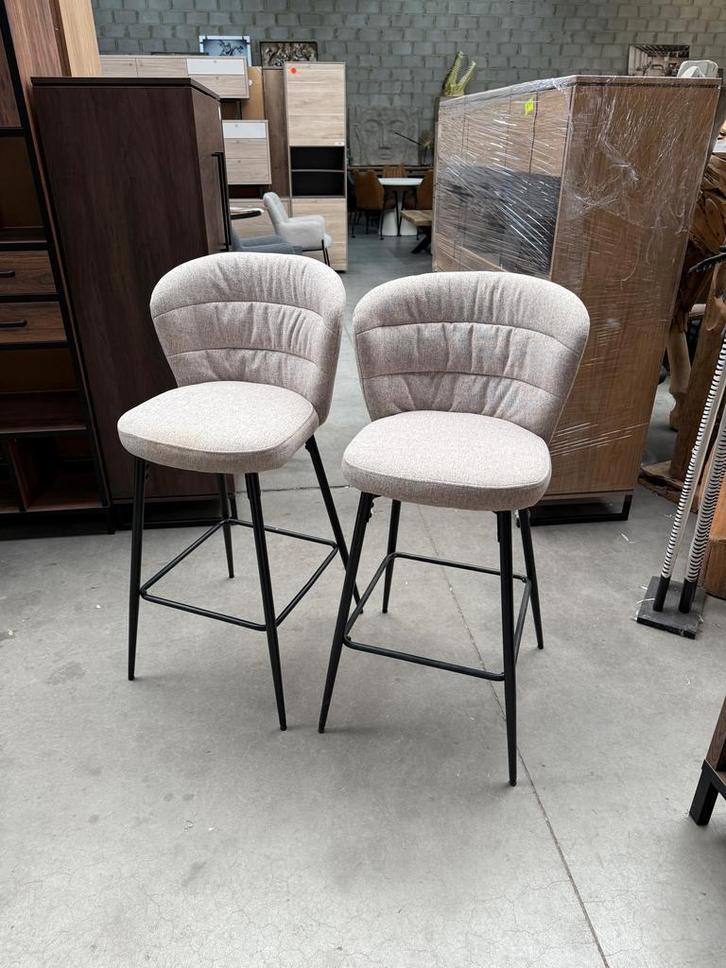 Peter barstoel beige stof (nieuw, outlet), Huis en Inrichting, Stoelen, Nieuw, Metaal, Stof