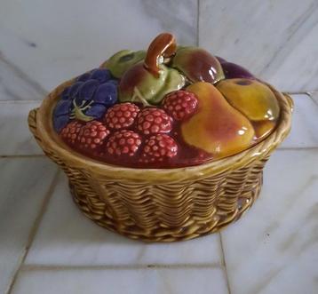 Sarreguemines Barbotine Fruit - Service à dessert (12) -, Antiquités & Art