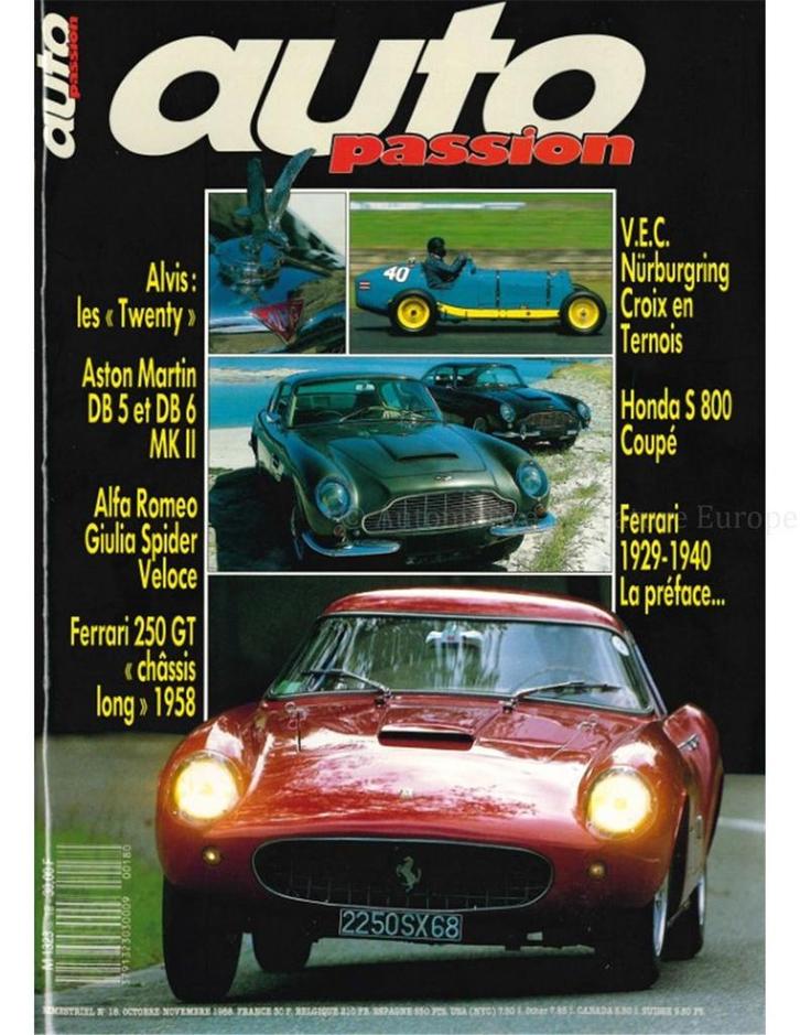 1988 AUTO PASSION TIJDSCHRIFT 18 FRANS, Boeken, Auto's | Folders en Tijdschriften