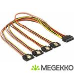 Delock 60158 0.5m SATA 15-pin Multi kleuren SATA-kabel, Verzenden, Nieuw